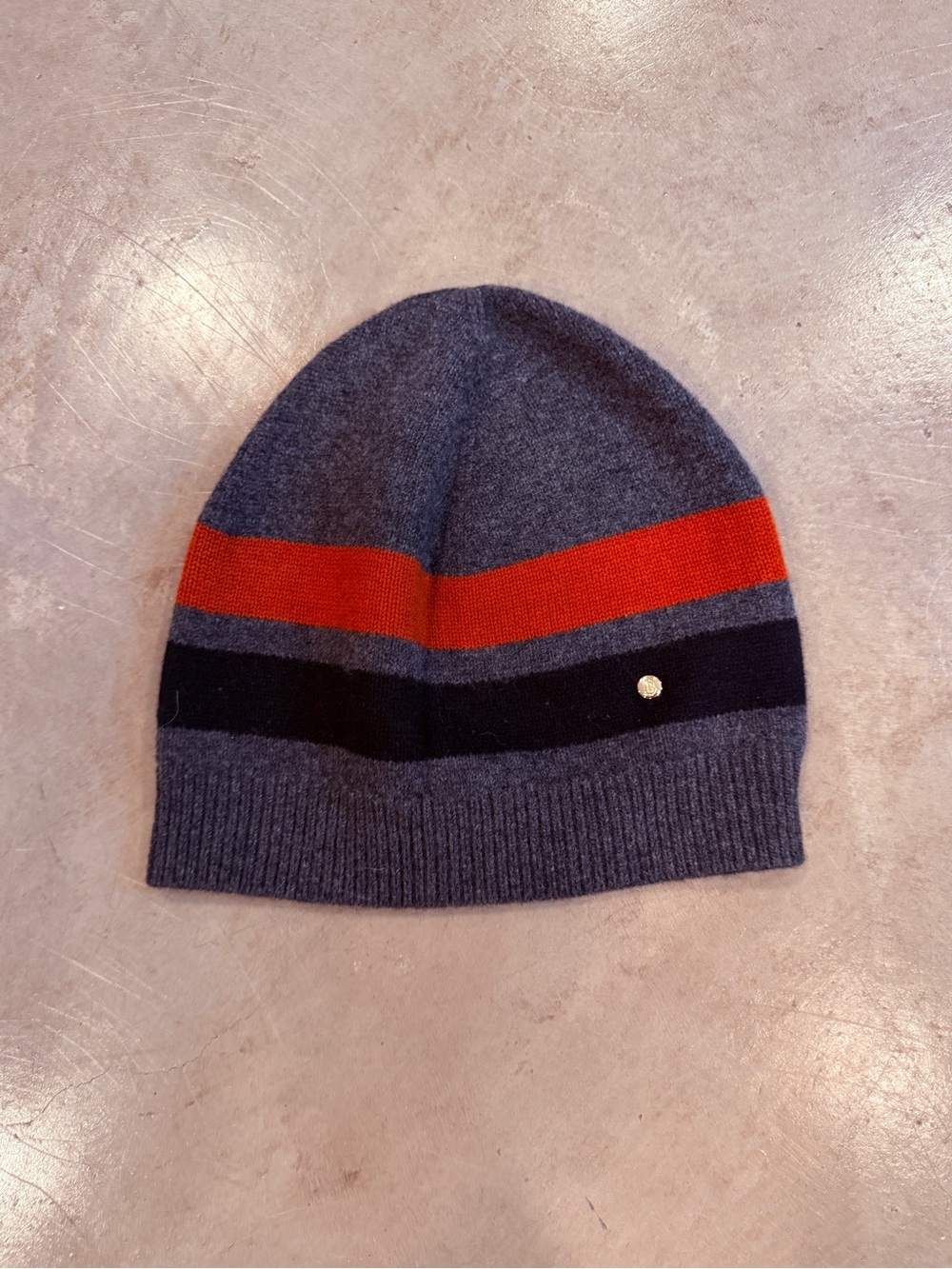 Burberry Charcoal Gray Ribbed Knit Beanie